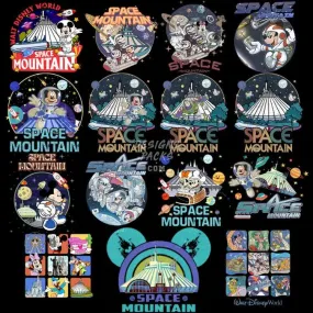 15 Cartoon Space Mouse Park Designs Bundle PNG