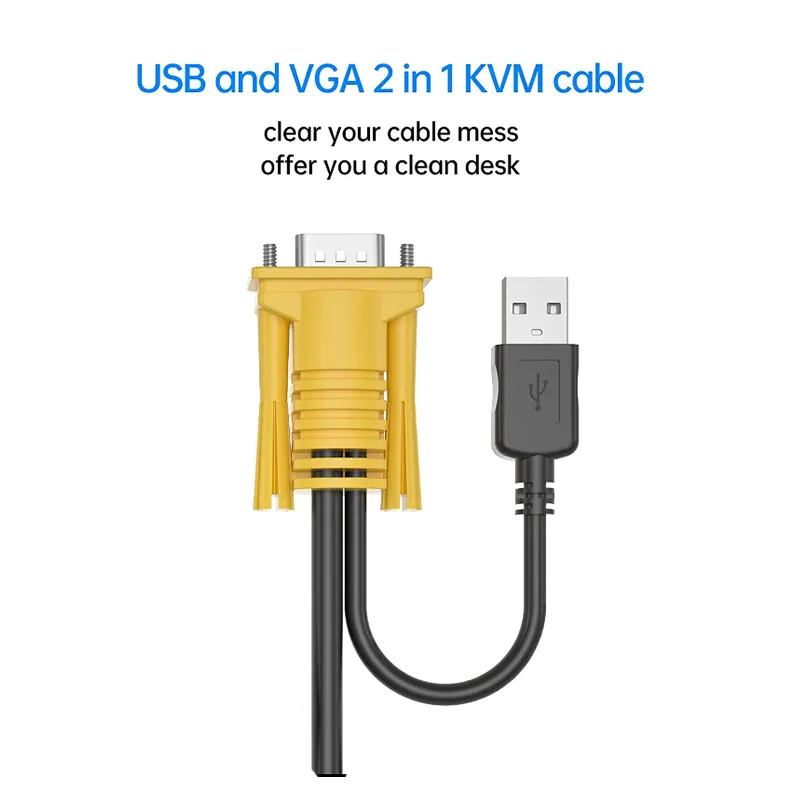 2-In-1 1.2M Usb Vga Kvm Cable Xf0178