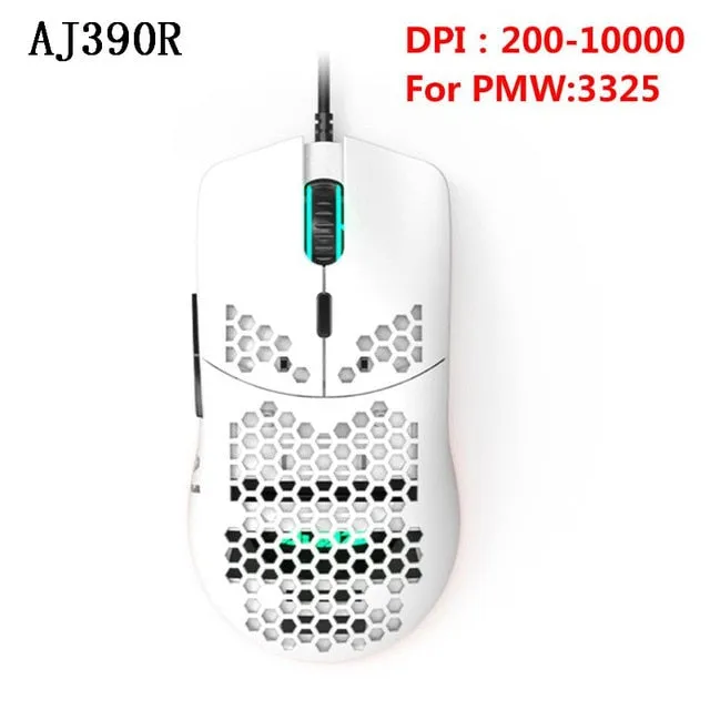 2020 New Lightweight Wired Mouse AJ390  Hollow-Out Gaming Mouce Mice 6 DPI Adjustable 7Key AJ390R