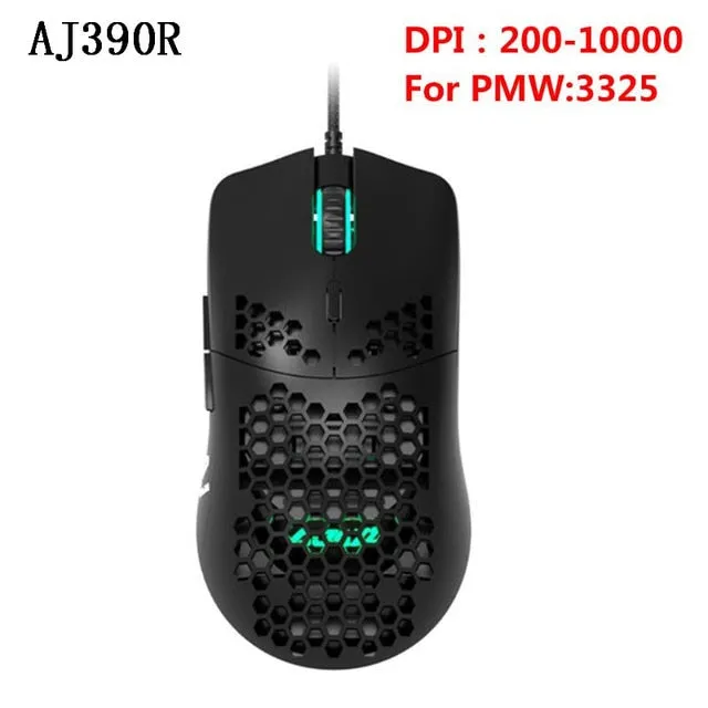2020 New Lightweight Wired Mouse AJ390  Hollow-Out Gaming Mouce Mice 6 DPI Adjustable 7Key AJ390R