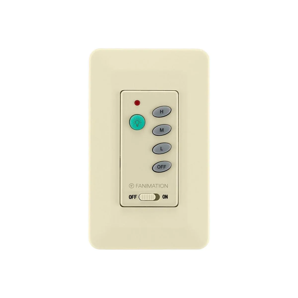 3-Speed AC Ceiling Fan and Light Wall Control with Receiver, Non-Reversing Switch, Light Almond Finish