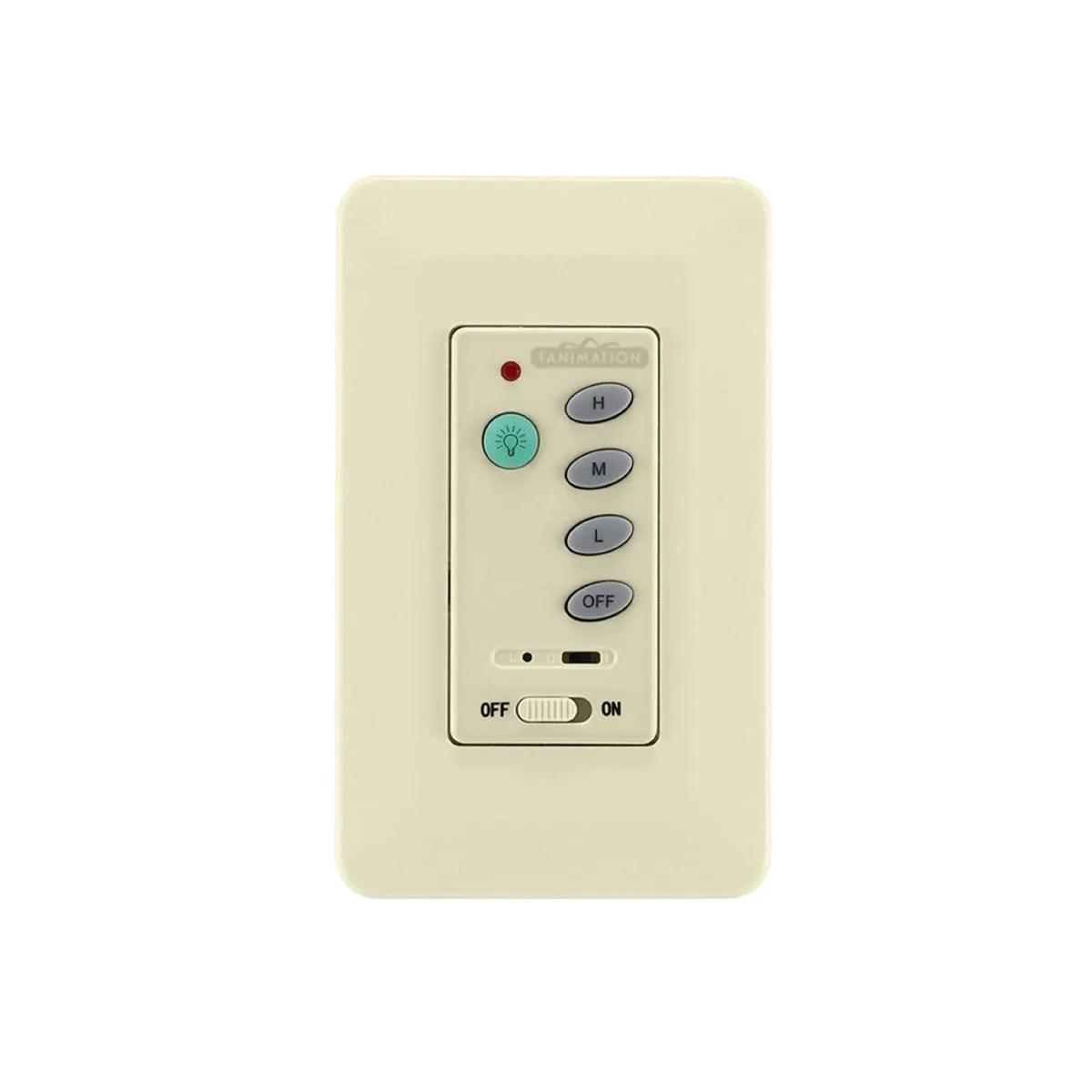 3-Speed AC Ceiling Fan and Light Wall Control with Receiver, Non-Reversing Switch, Light Almond Finish