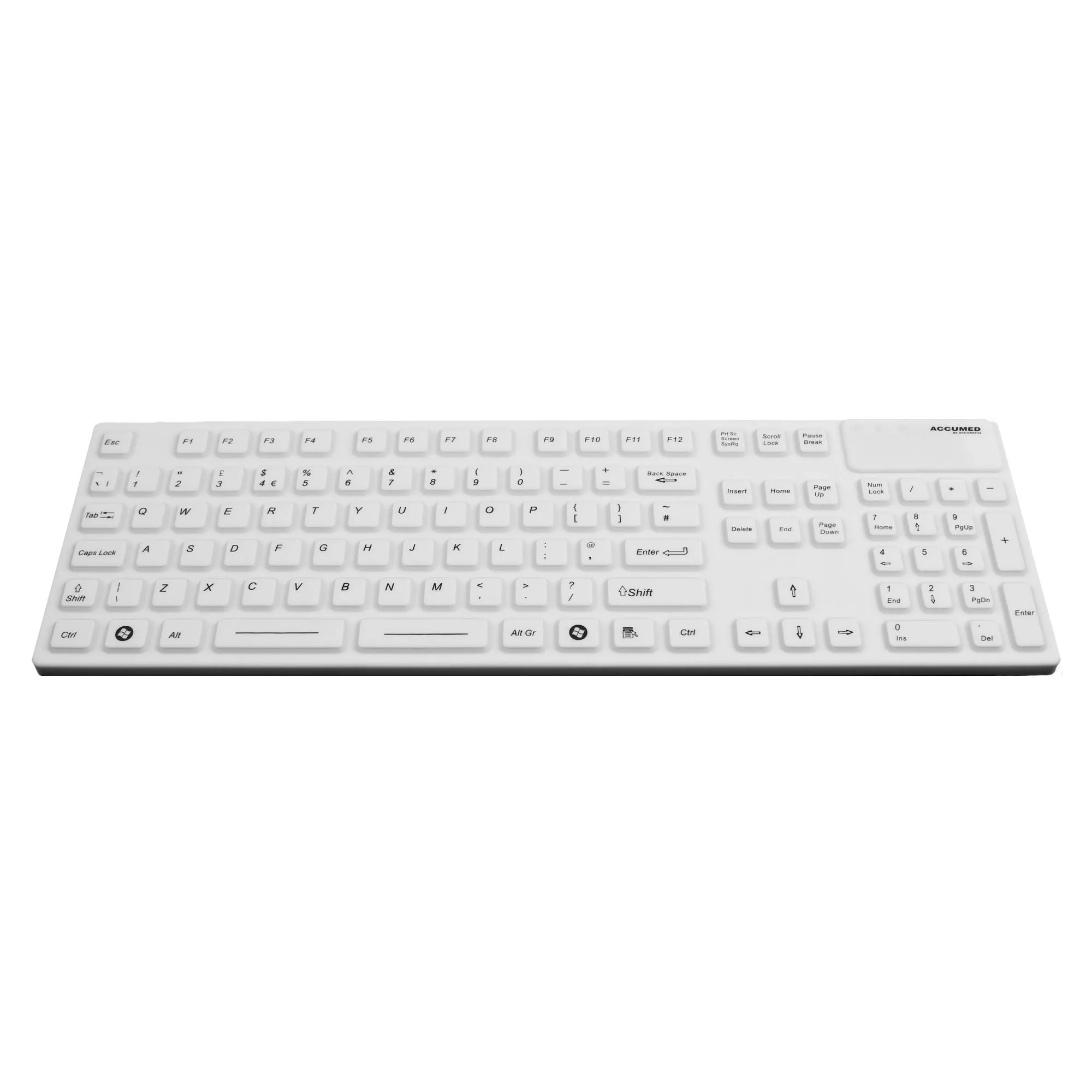 AccuMed 105 Medical/Industrial Waterproof White Keyboard