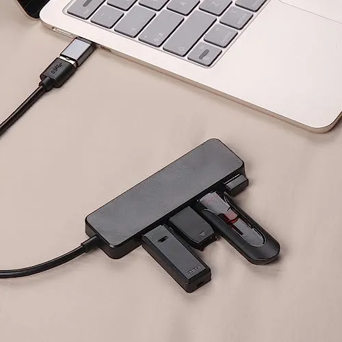 AISKUY USB Hub, 4 in 1 Multiport USB Splitter Extender with 1 USB3.0 Port and 3 USB2.0 Ports for Desktop, Computer, PC, Laptop, iMac, Surface Pro, Dell, HP, Flash Drive