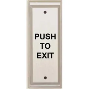 Alarm Controls PN5-111 PN Vandal Resistant Narrow Push Plate, Pneumatic Time Delay, Push to Exit, Black Push Plate, Clear Finish