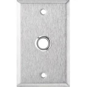 Alarm Controls RP-100302 Remote Wall Plate with White Push Button, Single Gang, Weatherproof, Stainless Steel