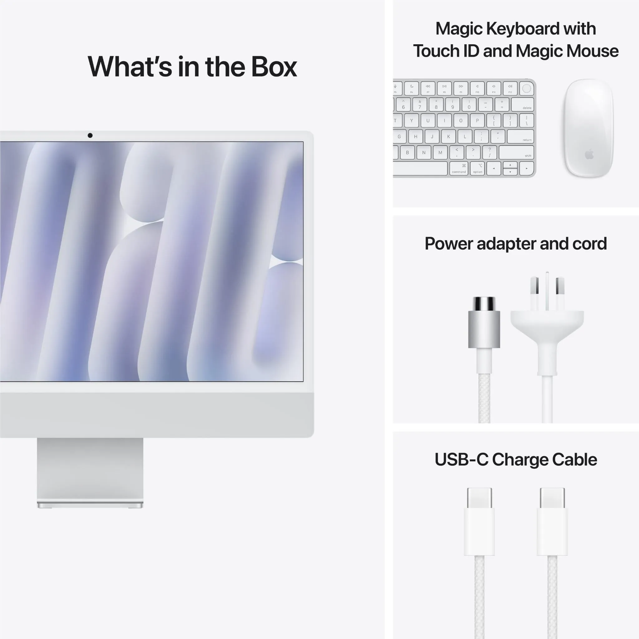Apple iMac with Retina 4.5K Display 24-inch, M4 Chip 10-core 512GB/16GB (Silver)[2024]