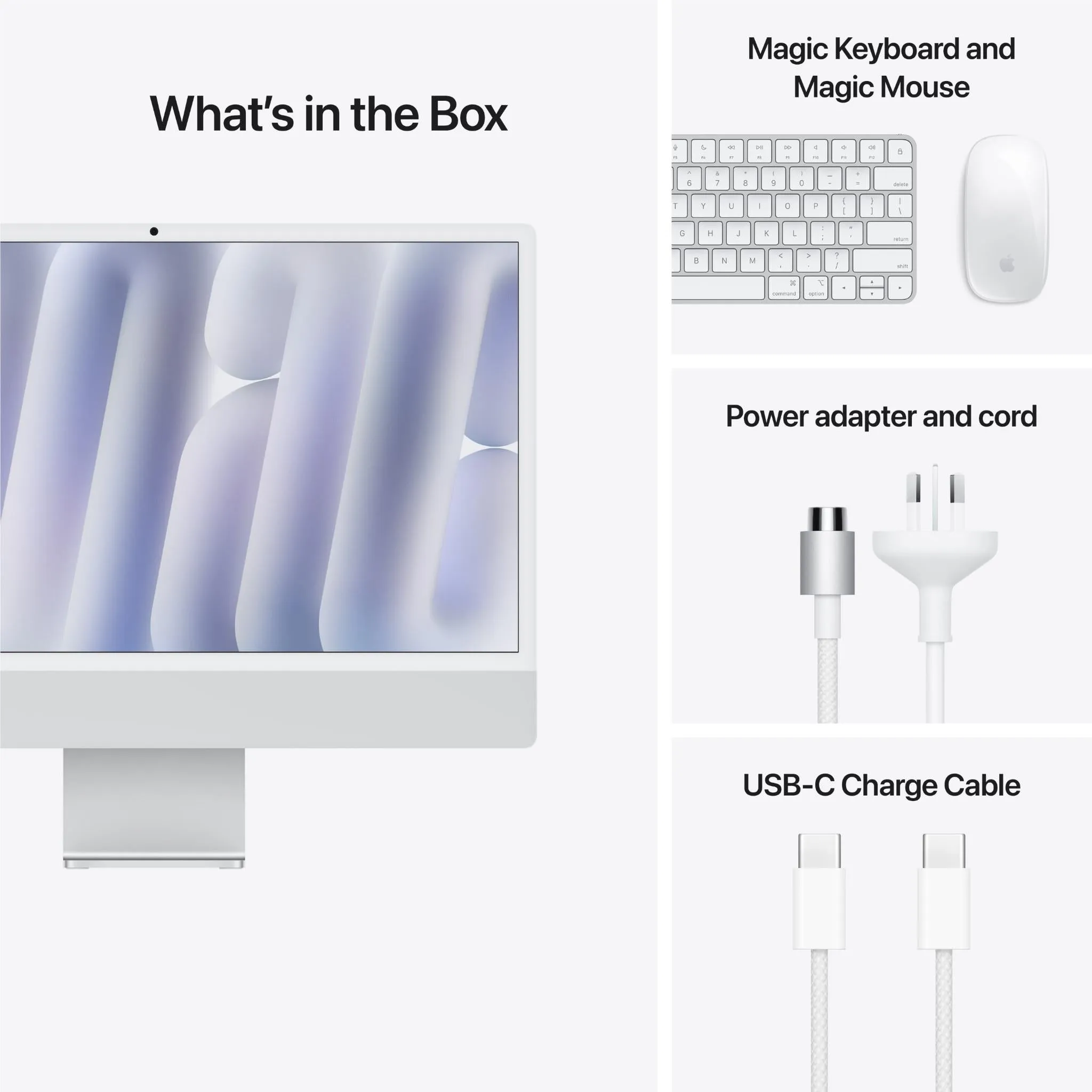 Apple iMac with Retina 4.5K Display 24-inch, M4 Chip 8-core 256GB (Silver)[2024]