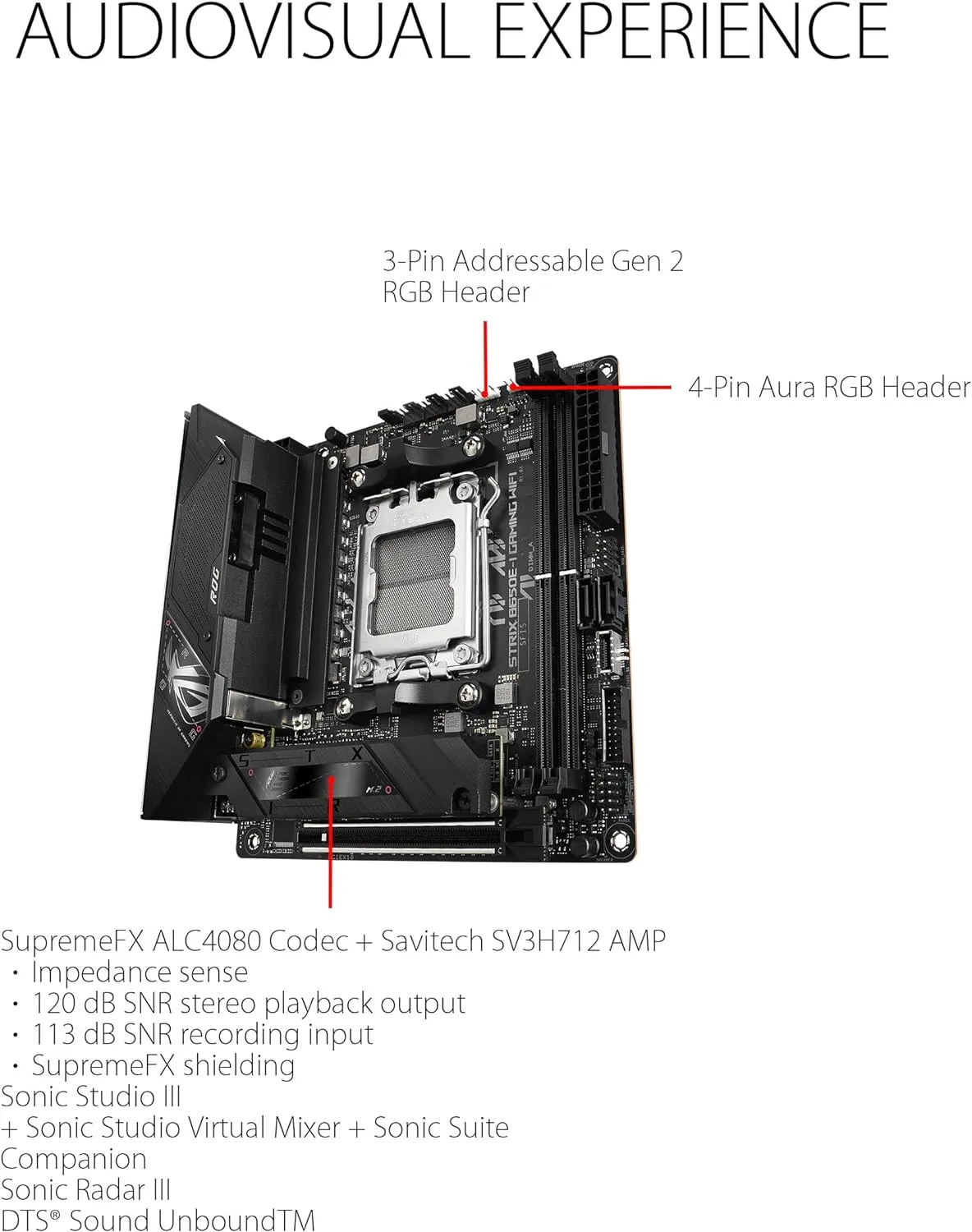 ASUS ROG STRIX B650E-I GAMING WIFI DDR5,Socket AM5 Mini-ITX Motherboard