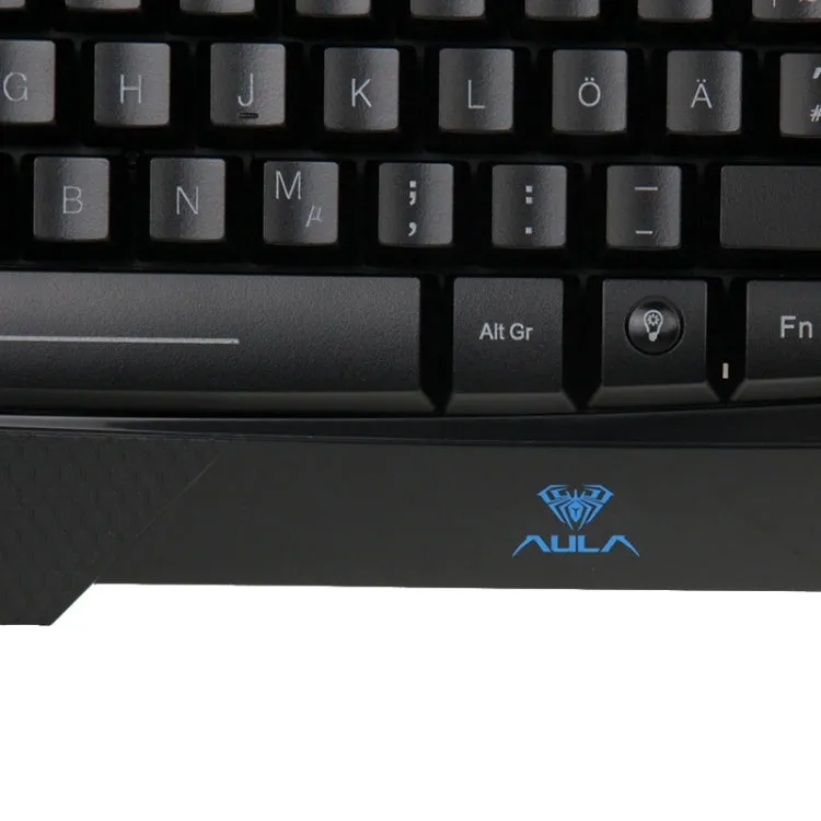 Aula Killing Soul Behead Series Wired USB Silent / Non-slip QWERTZ Keyboard with Blu-ray Backlight   500-1000Hz Return Rate 7D Game Mouse Combo Kit, German Language Keys