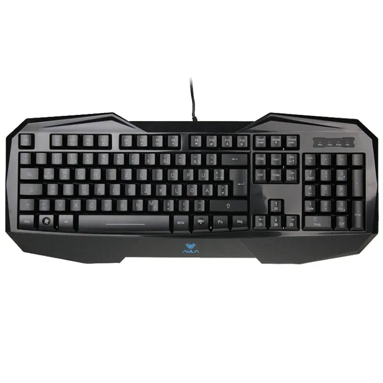 Aula Killing Soul Behead Series Wired USB Silent / Non-slip QWERTZ Keyboard with Blu-ray Backlight   500-1000Hz Return Rate 7D Game Mouse Combo Kit, German Language Keys