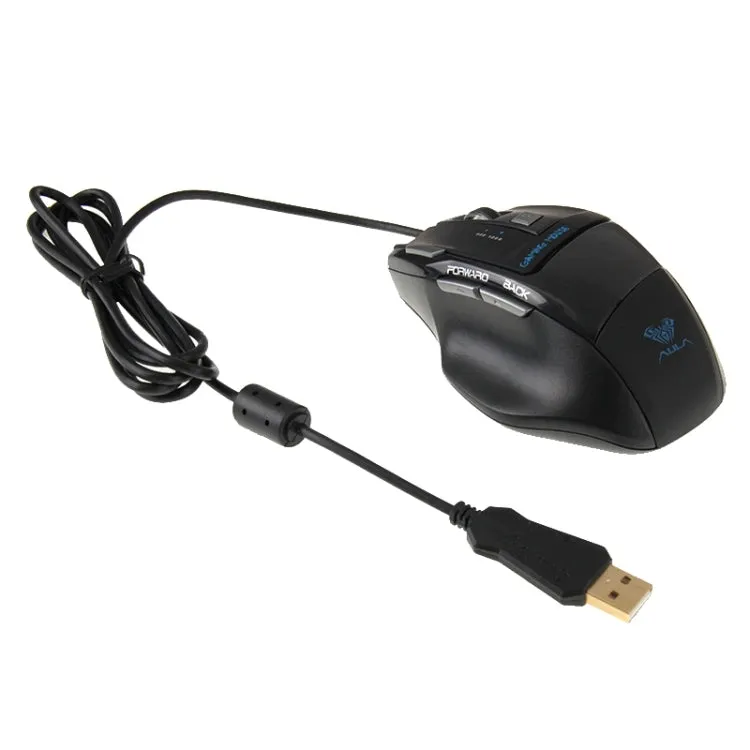 Aula Killing Soul Behead Series Wired USB Silent / Non-slip QWERTZ Keyboard with Blu-ray Backlight   500-1000Hz Return Rate 7D Game Mouse Combo Kit, German Language Keys
