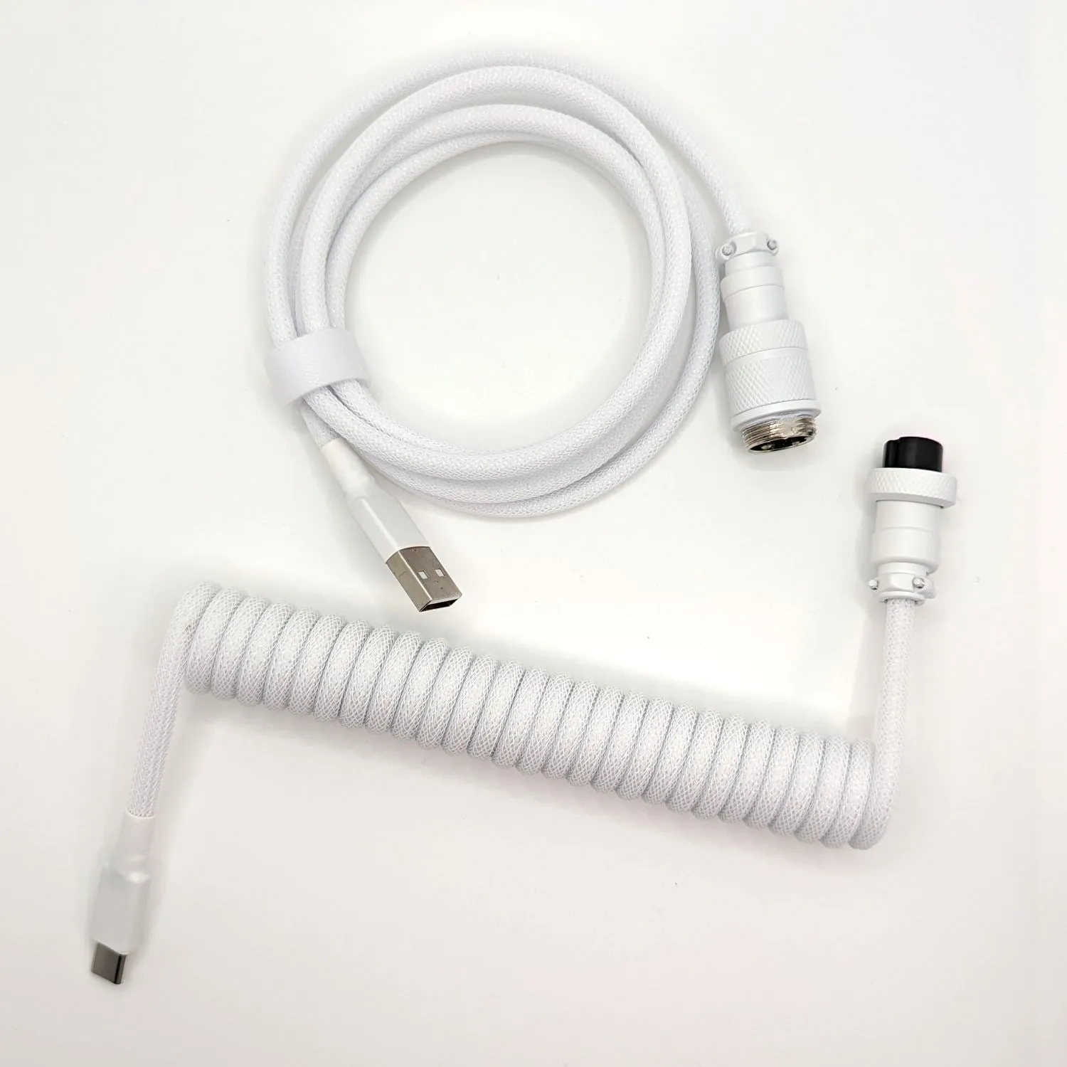 Ausmodshop Coiled Keyboard Cable - White