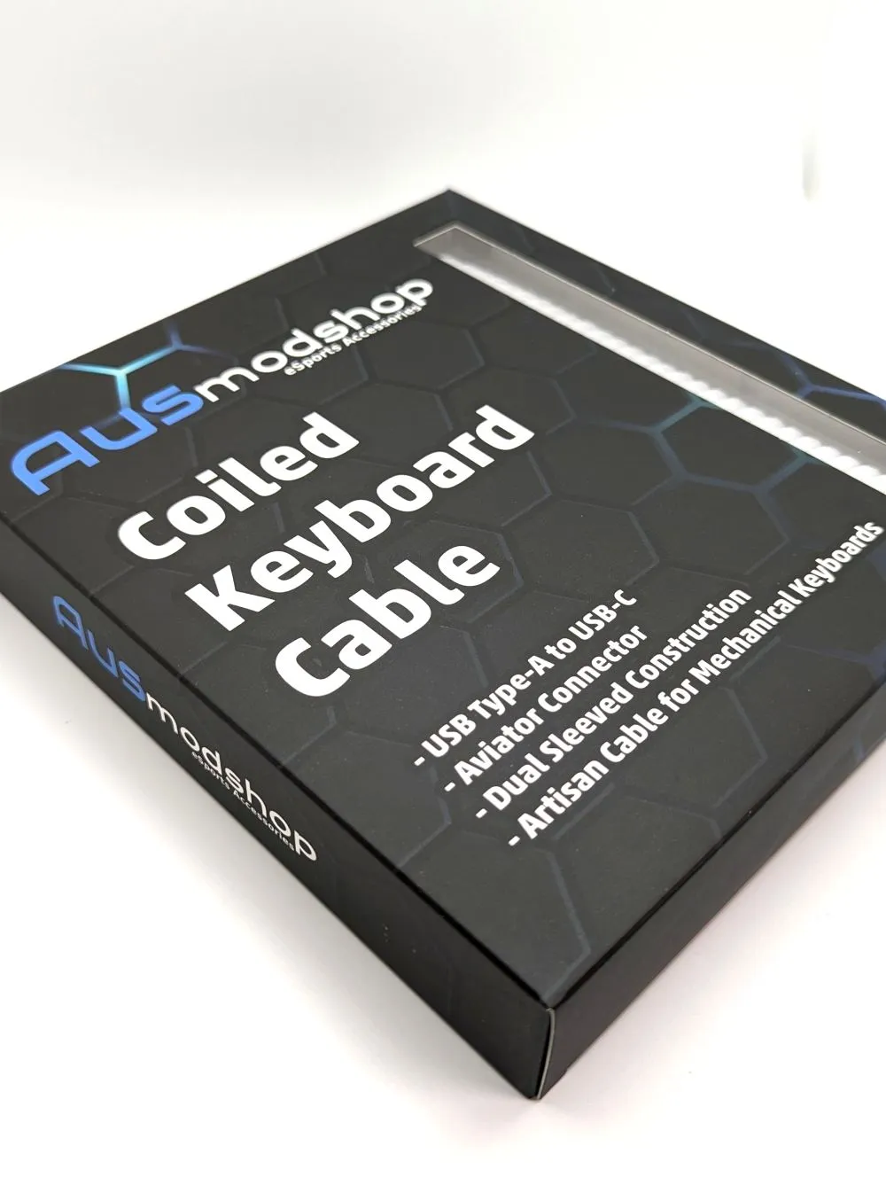Ausmodshop Coiled Keyboard Cable - White
