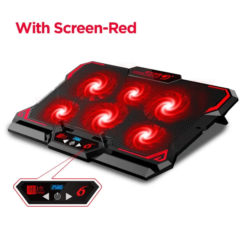 Coolcold 17inch Gaming Laptop Cooler Six Fan Led Screen