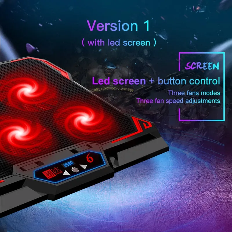 Coolcold 17inch Gaming Laptop Cooler Six Fan Led Screen