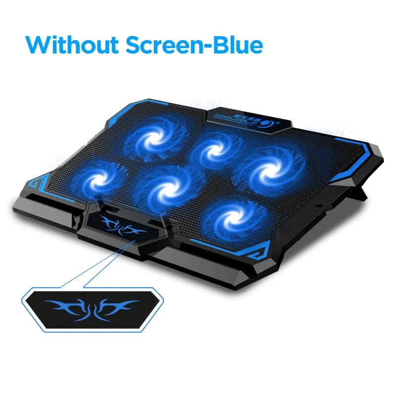 Coolcold 17inch Gaming Laptop Cooler Six Fan Led Screen