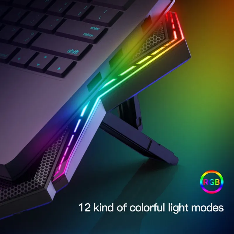 Coolcold Gaming RGB Laptop Cooler 12-17 Inch Led Screen