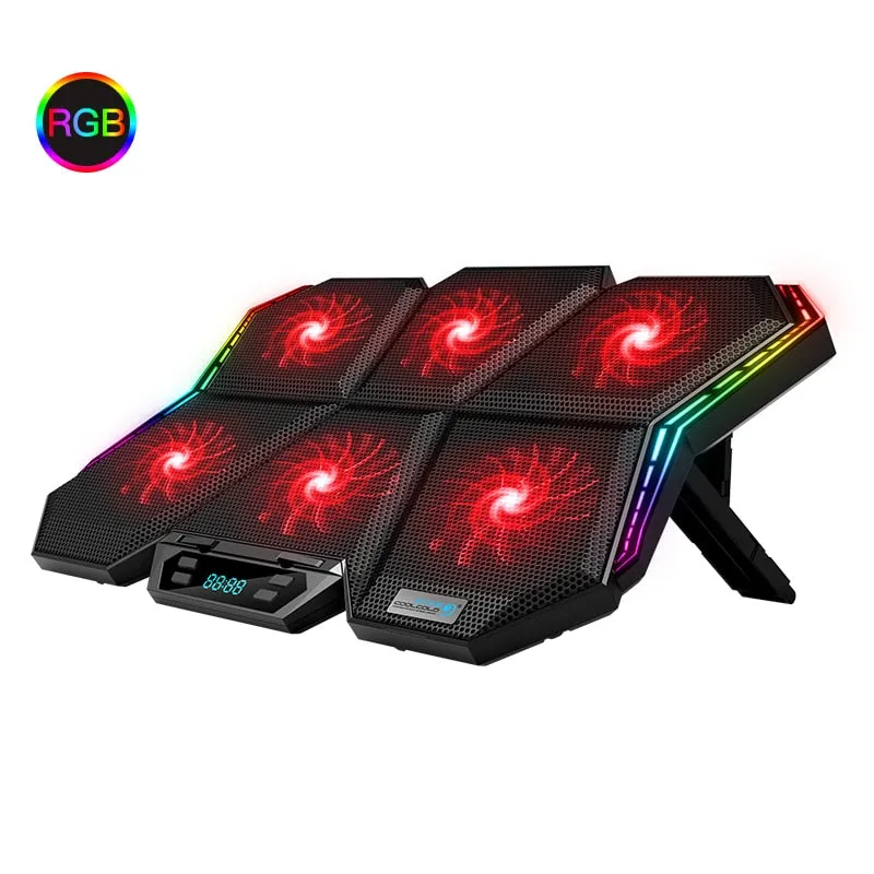 Coolcold Gaming RGB Laptop Cooler 12-17 Inch Led Screen