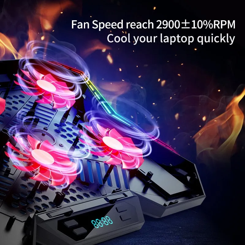 Coolcold Gaming RGB Laptop Cooler 12-17 Inch Led Screen