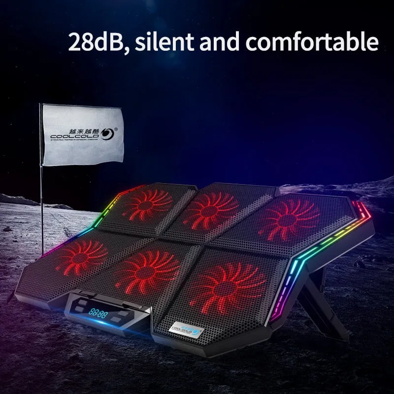 Coolcold Gaming RGB Laptop Cooler 12-17 Inch Led Screen