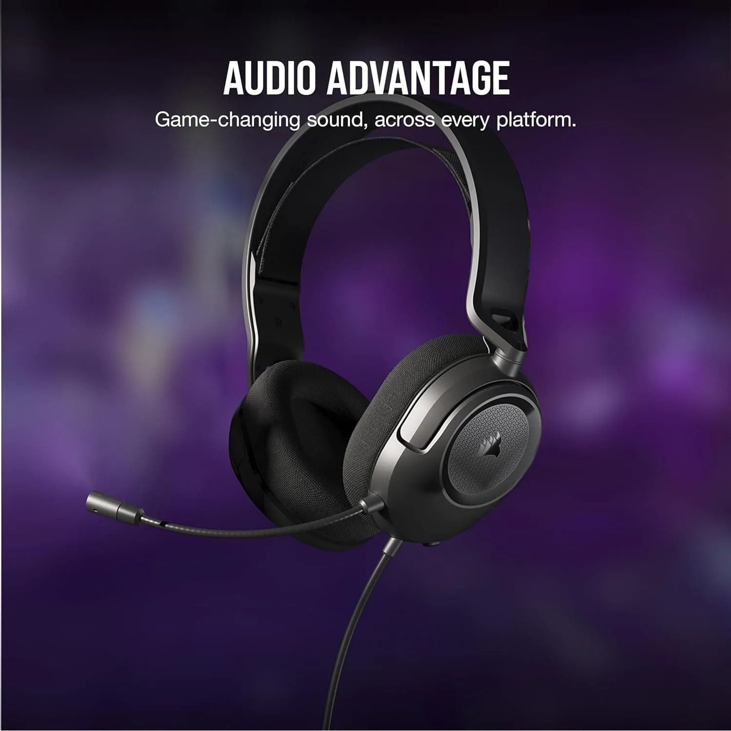 Corsair HS35 v2 Multiplatform Wired Gaming Headset – Flexible Omni-Directional Microphone – Universal 3.5mm Connection – PC, Mac, PS5, PS4, Xbox, Nintendo Switch, Mobile – Carbon