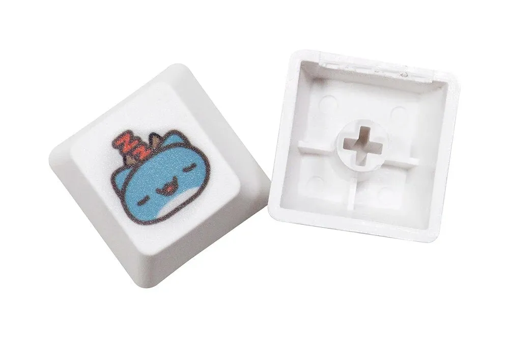 Cute Little Blue Cat Keycap Kitty Meme Keycap Dye Subbed keycaps for mx stem Gaming Mechanical Keyboards OEM Profile R1 R2 R3