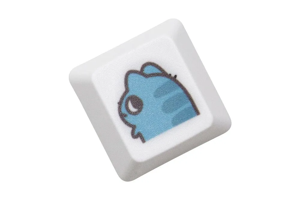 Cute Little Blue Cat Keycap Kitty Meme Keycap Dye Subbed keycaps for mx stem Gaming Mechanical Keyboards OEM Profile R1 R2 R3
