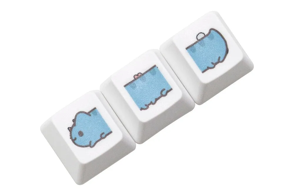 Cute Little Blue Cat Keycap Kitty Meme Keycap Dye Subbed keycaps for mx stem Gaming Mechanical Keyboards OEM Profile R1 R2 R3