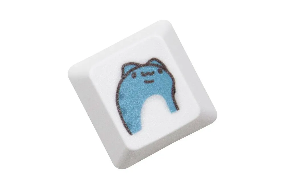 Cute Little Blue Cat Keycap Kitty Meme Keycap Dye Subbed keycaps for mx stem Gaming Mechanical Keyboards OEM Profile R1 R2 R3
