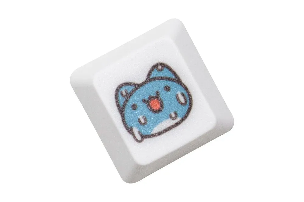Cute Little Blue Cat Keycap Kitty Meme Keycap Dye Subbed keycaps for mx stem Gaming Mechanical Keyboards OEM Profile R1 R2 R3