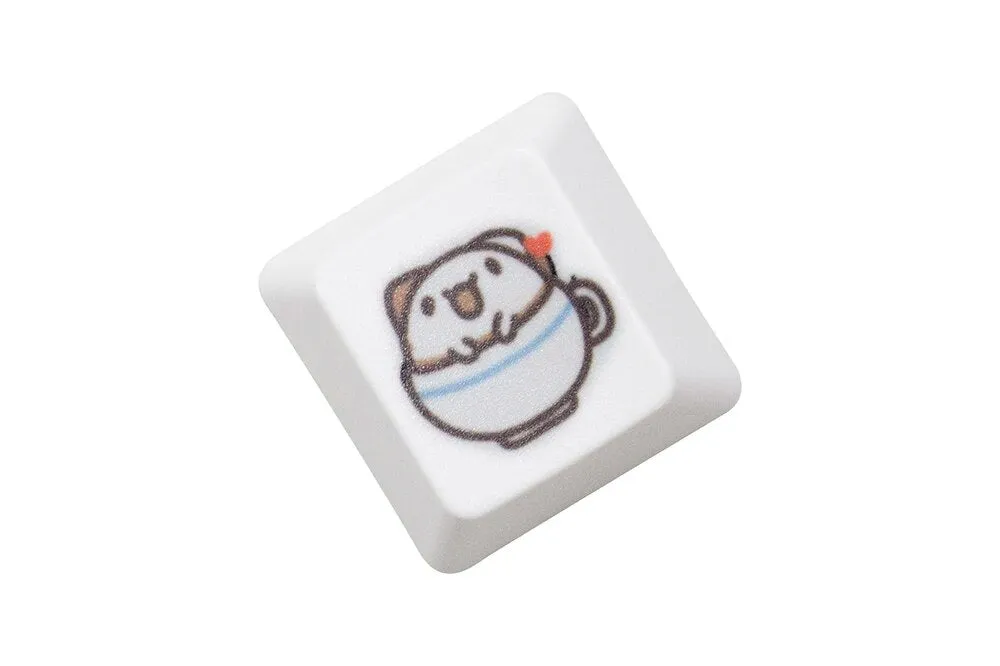 Cute Little Blue Cat Keycap Kitty Meme Keycap Dye Subbed keycaps for mx stem Gaming Mechanical Keyboards OEM Profile R1 R2 R3