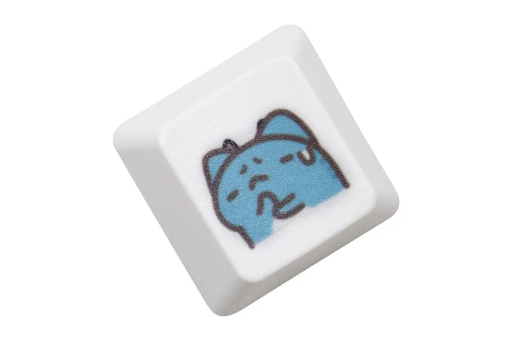 Cute Little Blue Cat Keycap Kitty Meme Keycap Dye Subbed keycaps for mx stem Gaming Mechanical Keyboards OEM Profile R1 R2 R3