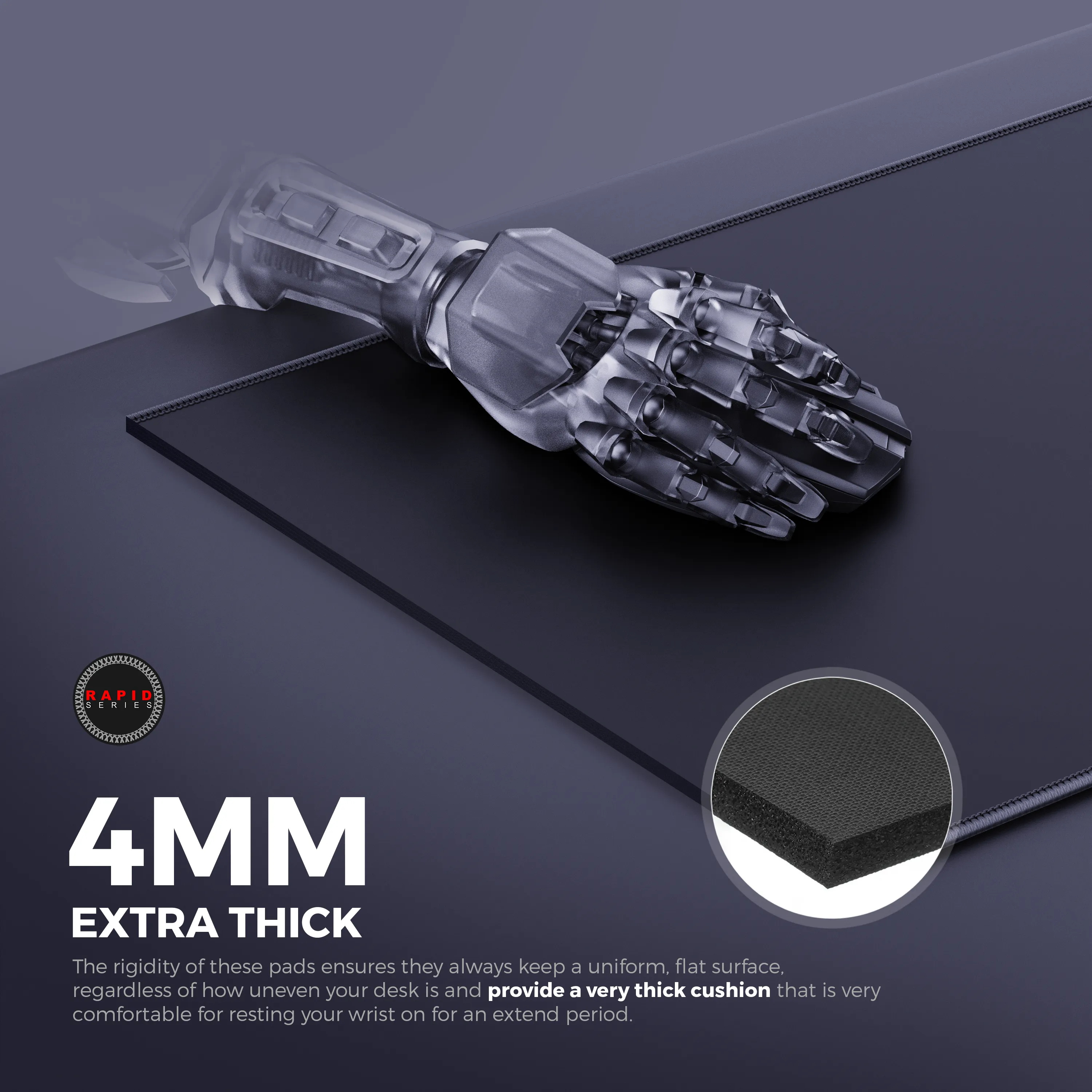 CYBEART GHOST (BLACK) GAMING MOUSE PAD RAPID SERIES 300 MM (M)