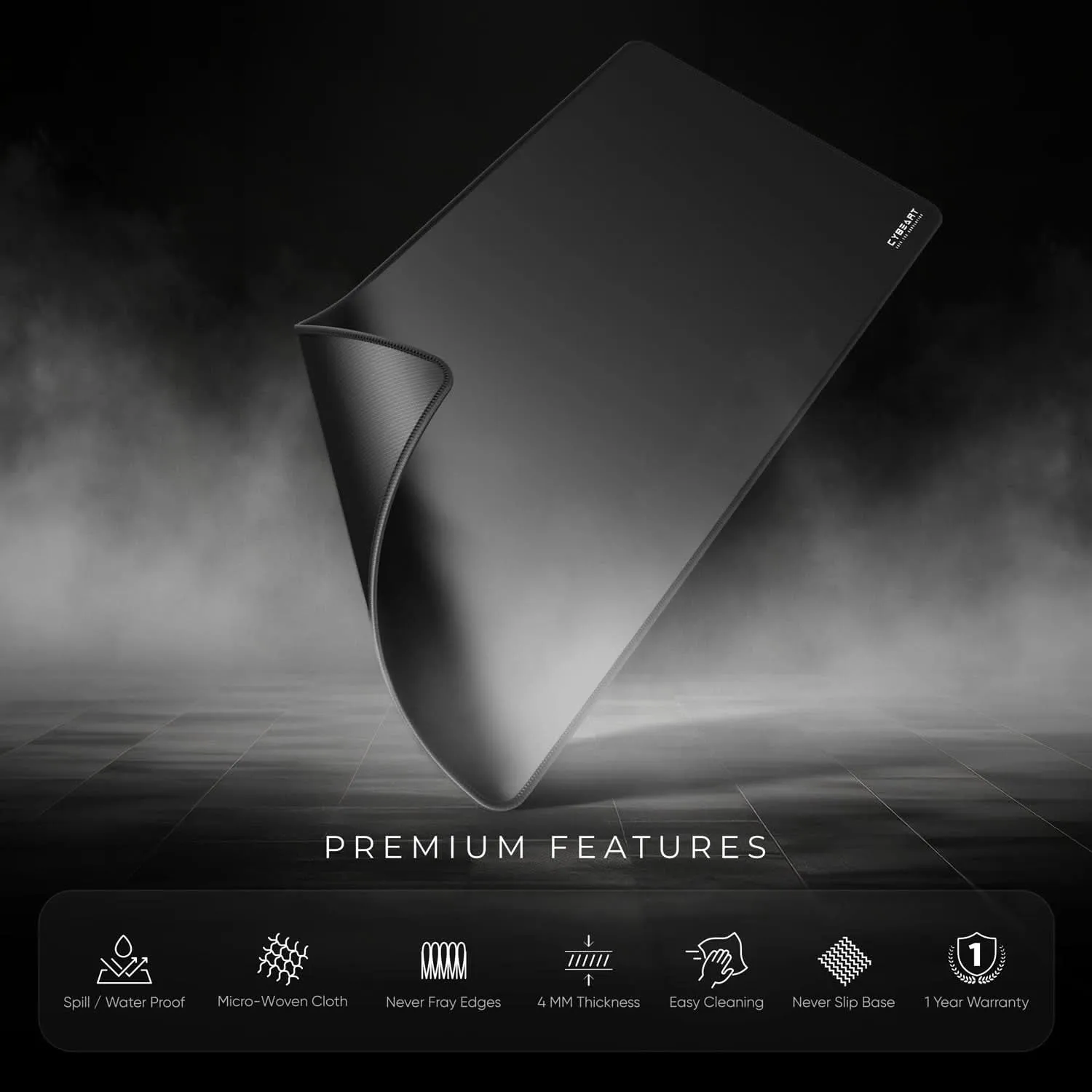 CYBEART GHOST (BLACK) GAMING MOUSE PAD RAPID SERIES 300 MM (M)