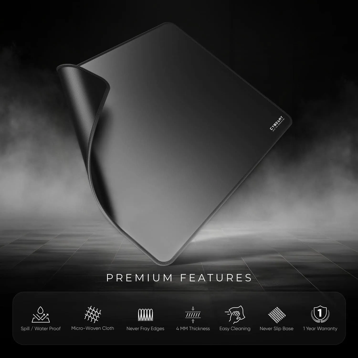CYBEART GHOST (BLACK) GAMING MOUSE PAD RAPID SERIES 300 MM (M)
