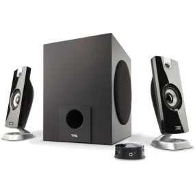 Cyber Acoustics - 3-Piece Flat Panel Design Subwoofer & Satellite Speaker System