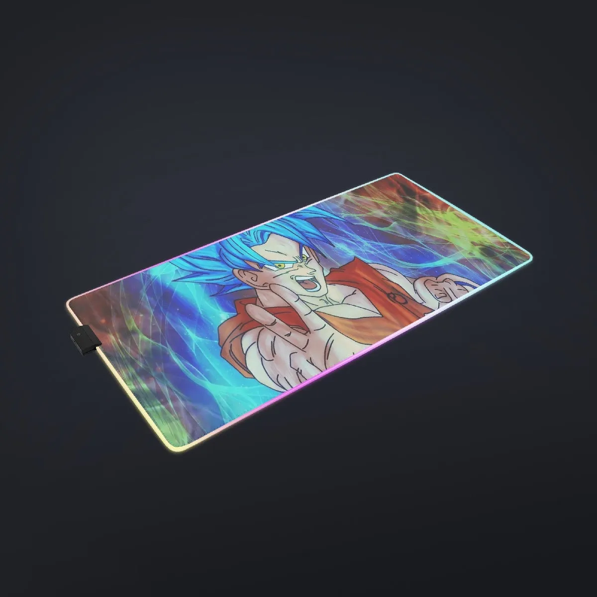 DBZ Goku Super Saiyan God Blue SSGSS Power Aura Fire Theme Design cool LED  Mouse Pad