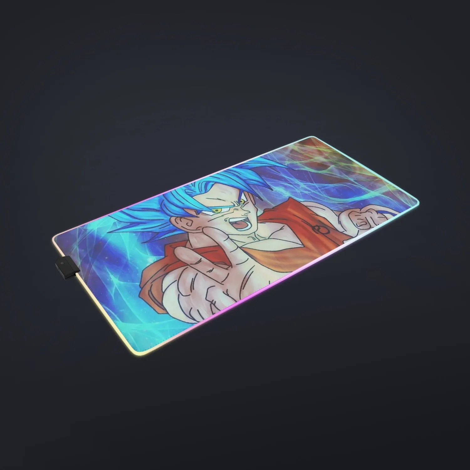 DBZ Goku Super Saiyan God Blue SSGSS Power Aura Fire Theme Design cool LED  Mouse Pad