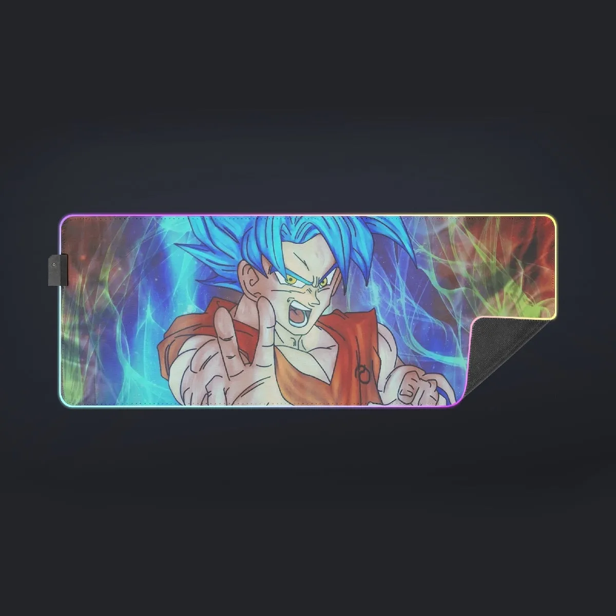 DBZ Goku Super Saiyan God Blue SSGSS Power Aura Fire Theme Design cool LED  Mouse Pad