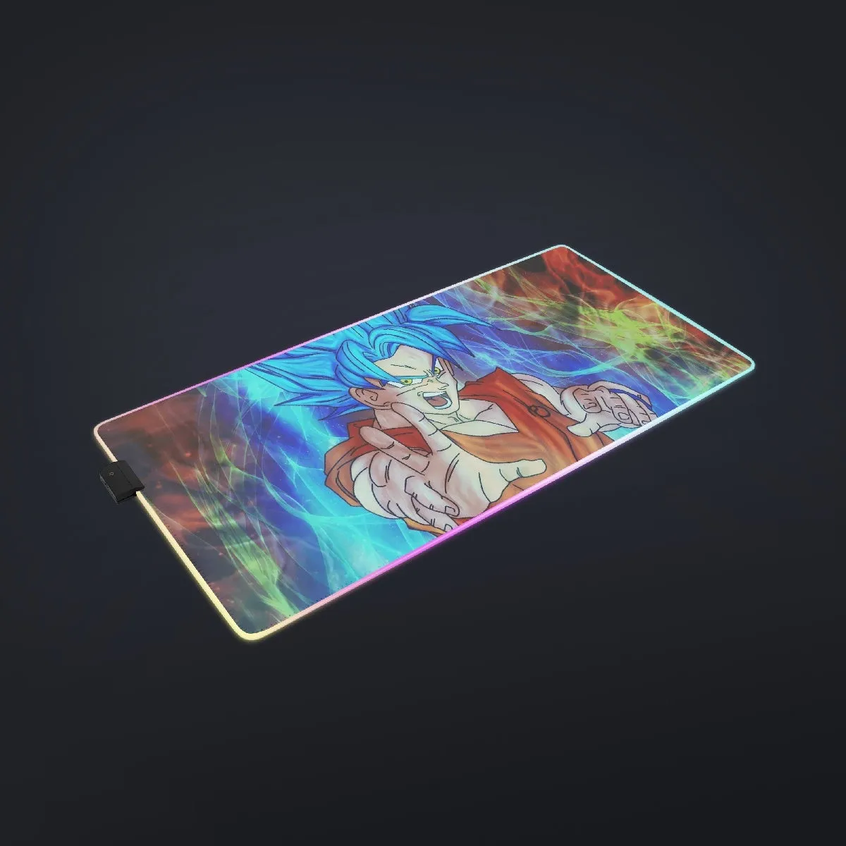 DBZ Goku Super Saiyan God Blue SSGSS Power Aura Fire Theme Design cool LED  Mouse Pad