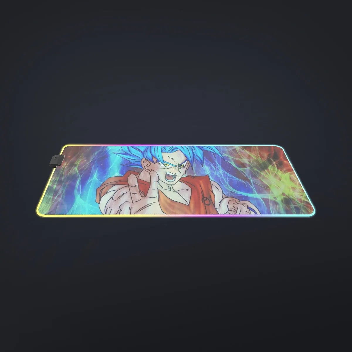 DBZ Goku Super Saiyan God Blue SSGSS Power Aura Fire Theme Design cool LED  Mouse Pad