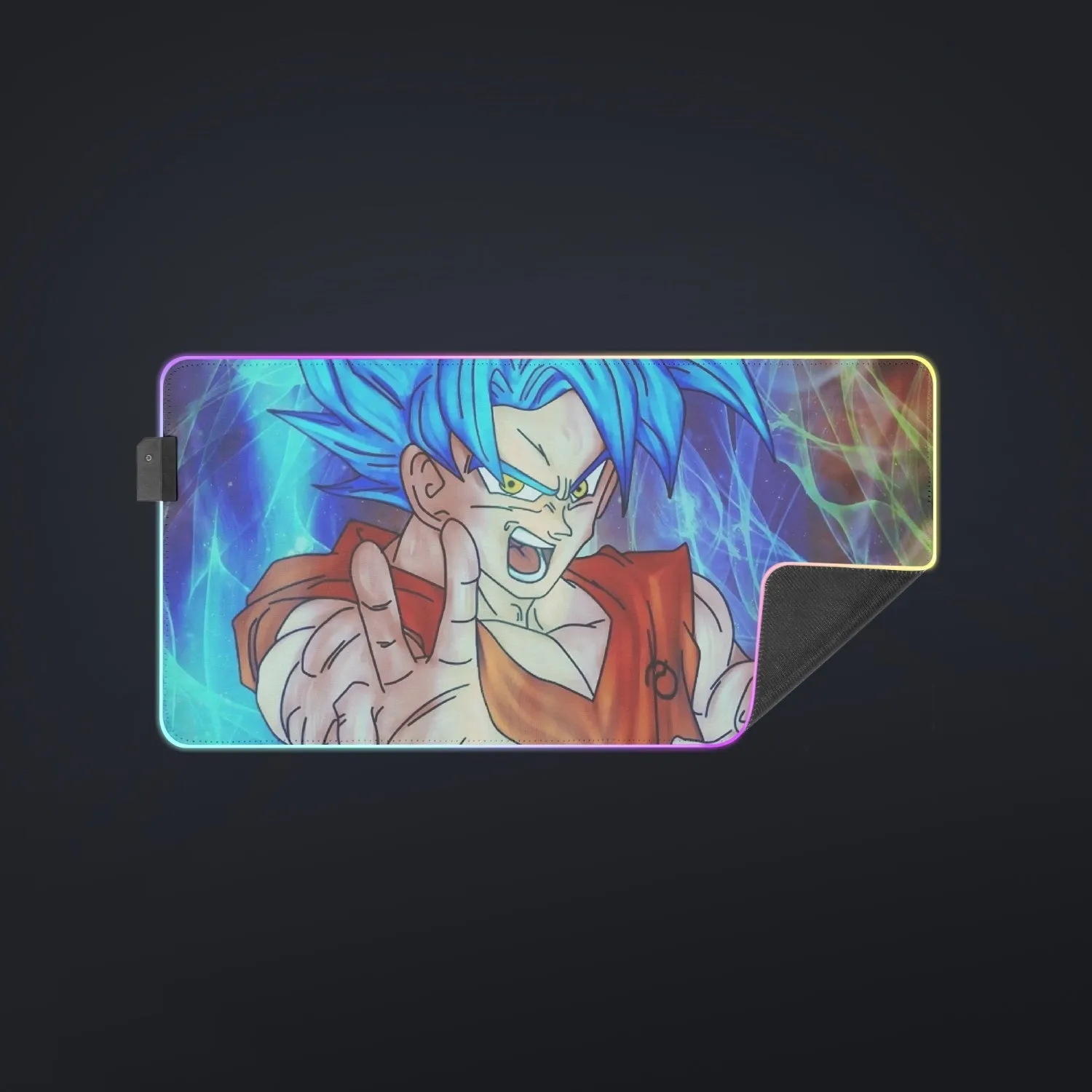 DBZ Goku Super Saiyan God Blue SSGSS Power Aura Fire Theme Design cool LED  Mouse Pad