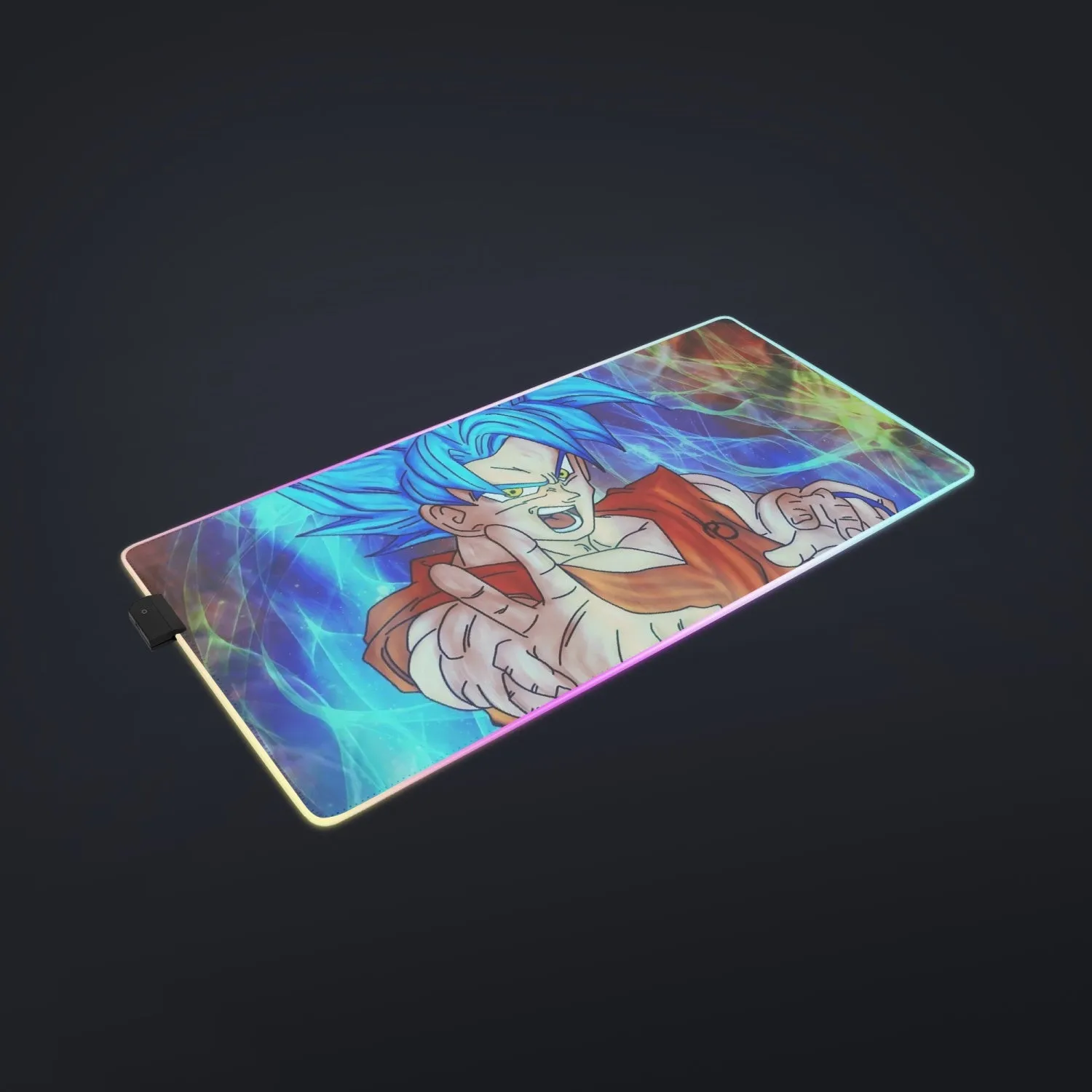 DBZ Goku Super Saiyan God Blue SSGSS Power Aura Fire Theme Design cool LED  Mouse Pad