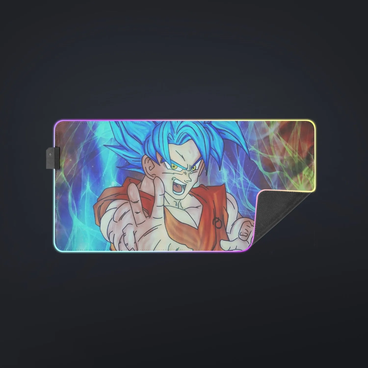 DBZ Goku Super Saiyan God Blue SSGSS Power Aura Fire Theme Design cool LED  Mouse Pad