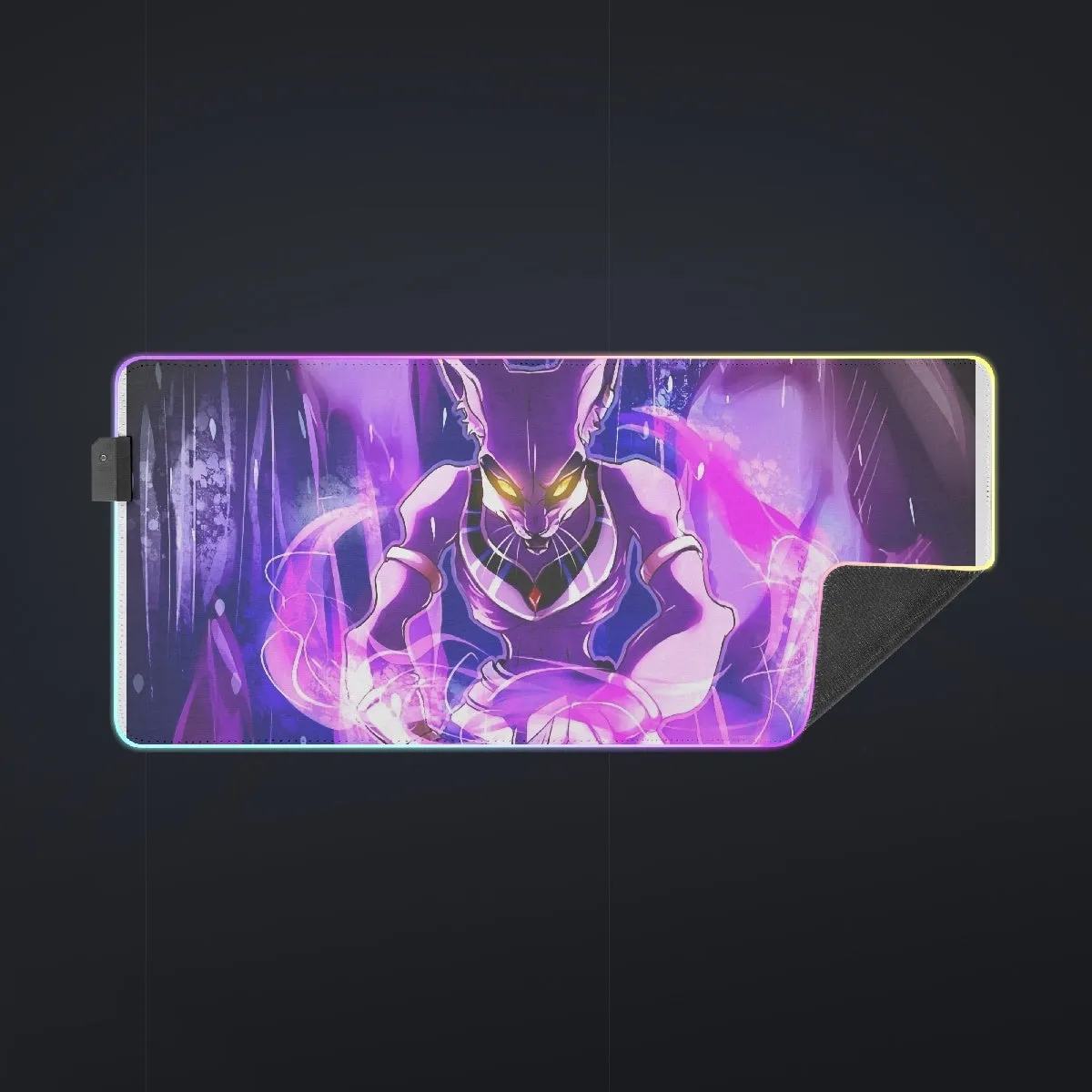 DBZ Mighty Destruction God Beerus Egyptian Cat Sport Design cool LED  Mouse Pad