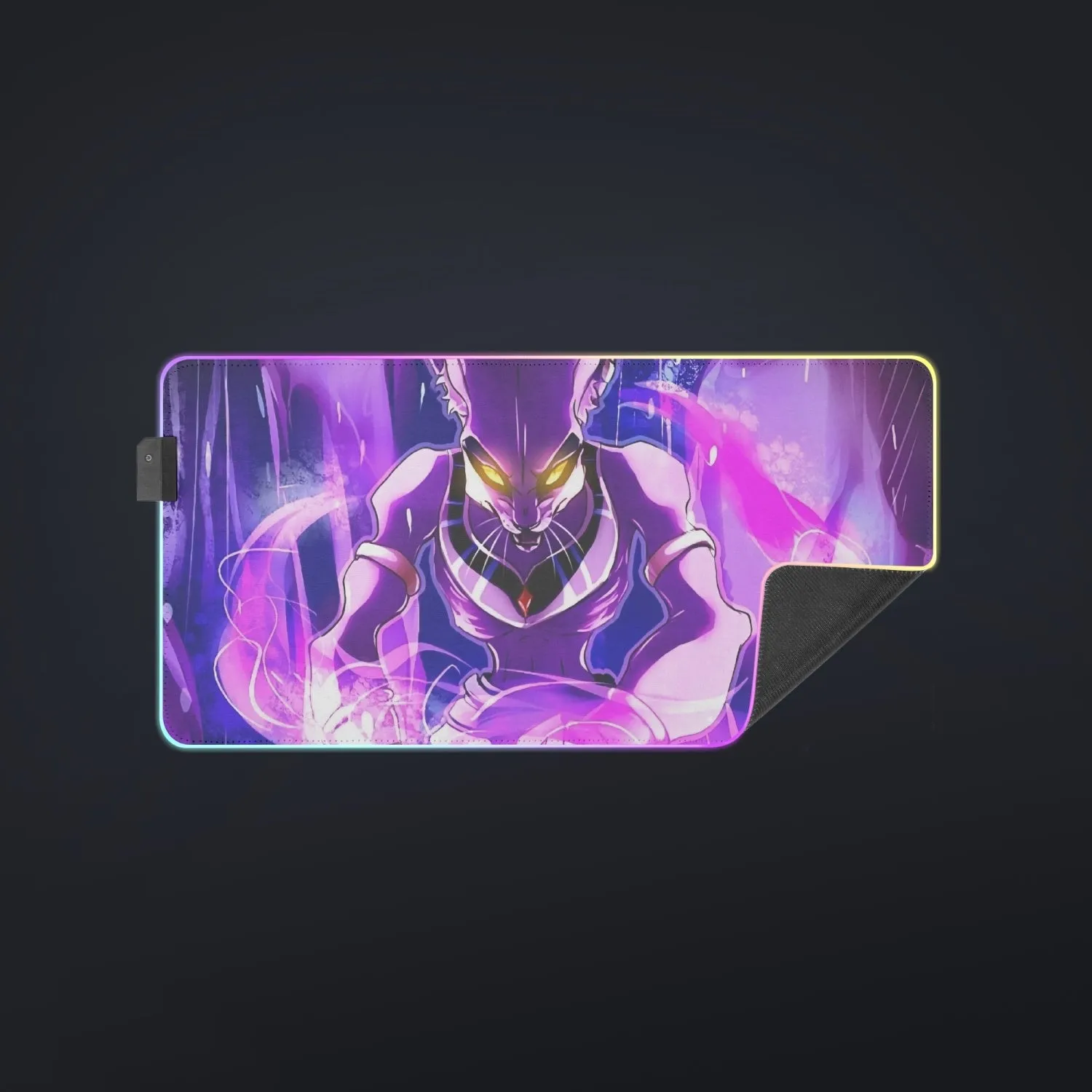 DBZ Mighty Destruction God Beerus Egyptian Cat Sport Design cool LED  Mouse Pad