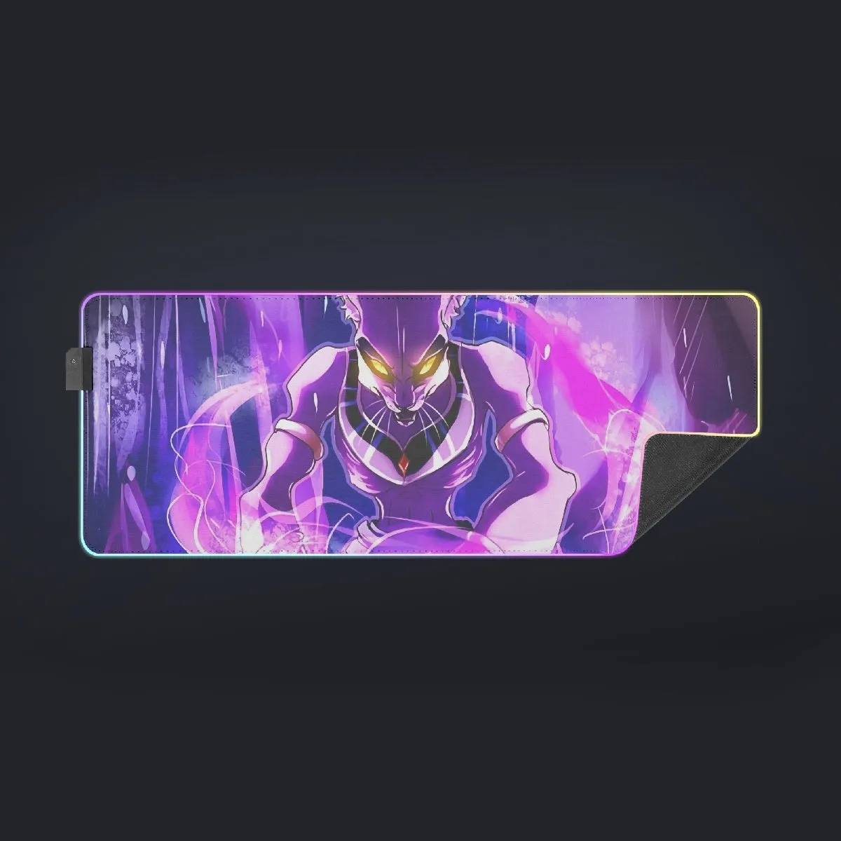 DBZ Mighty Destruction God Beerus Egyptian Cat Sport Design cool LED  Mouse Pad
