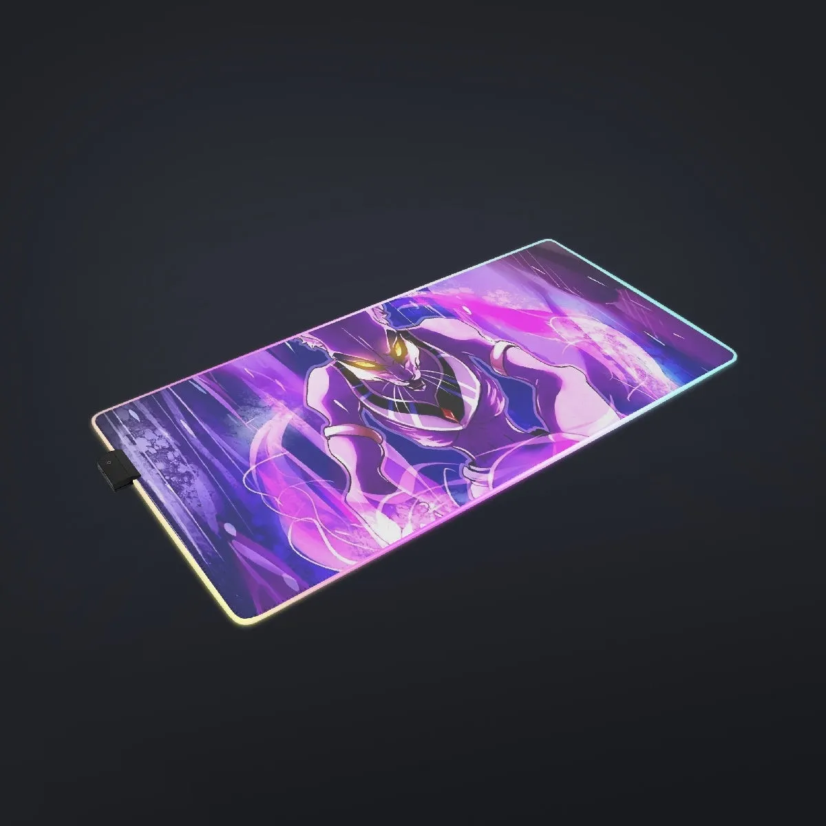 DBZ Mighty Destruction God Beerus Egyptian Cat Sport Design cool LED  Mouse Pad