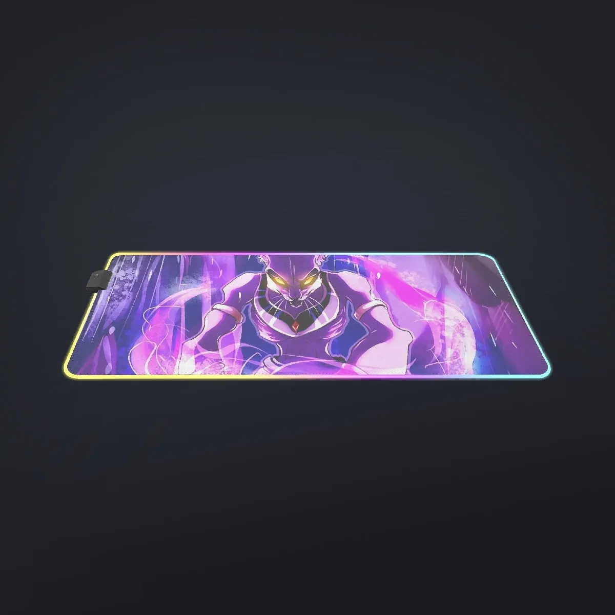 DBZ Mighty Destruction God Beerus Egyptian Cat Sport Design cool LED  Mouse Pad